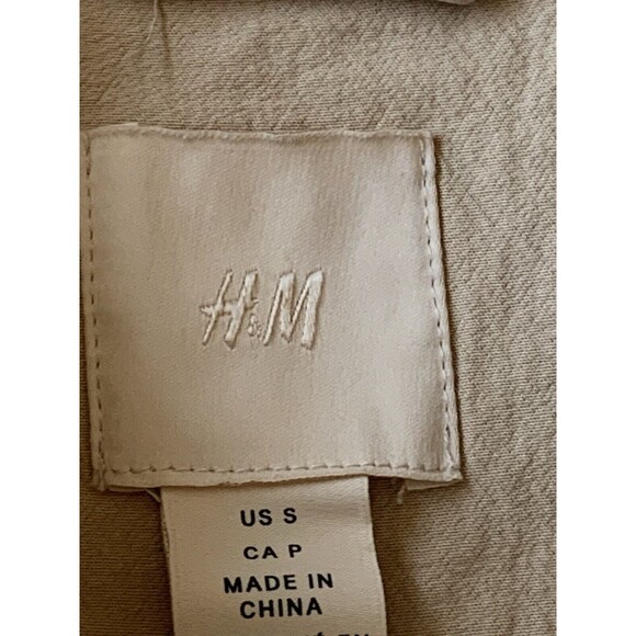 H&M Women's SMALL 4-Pocket Zip Button Tie-Waist Casual Jacket Utility Outdoor - Picture 4 of 12